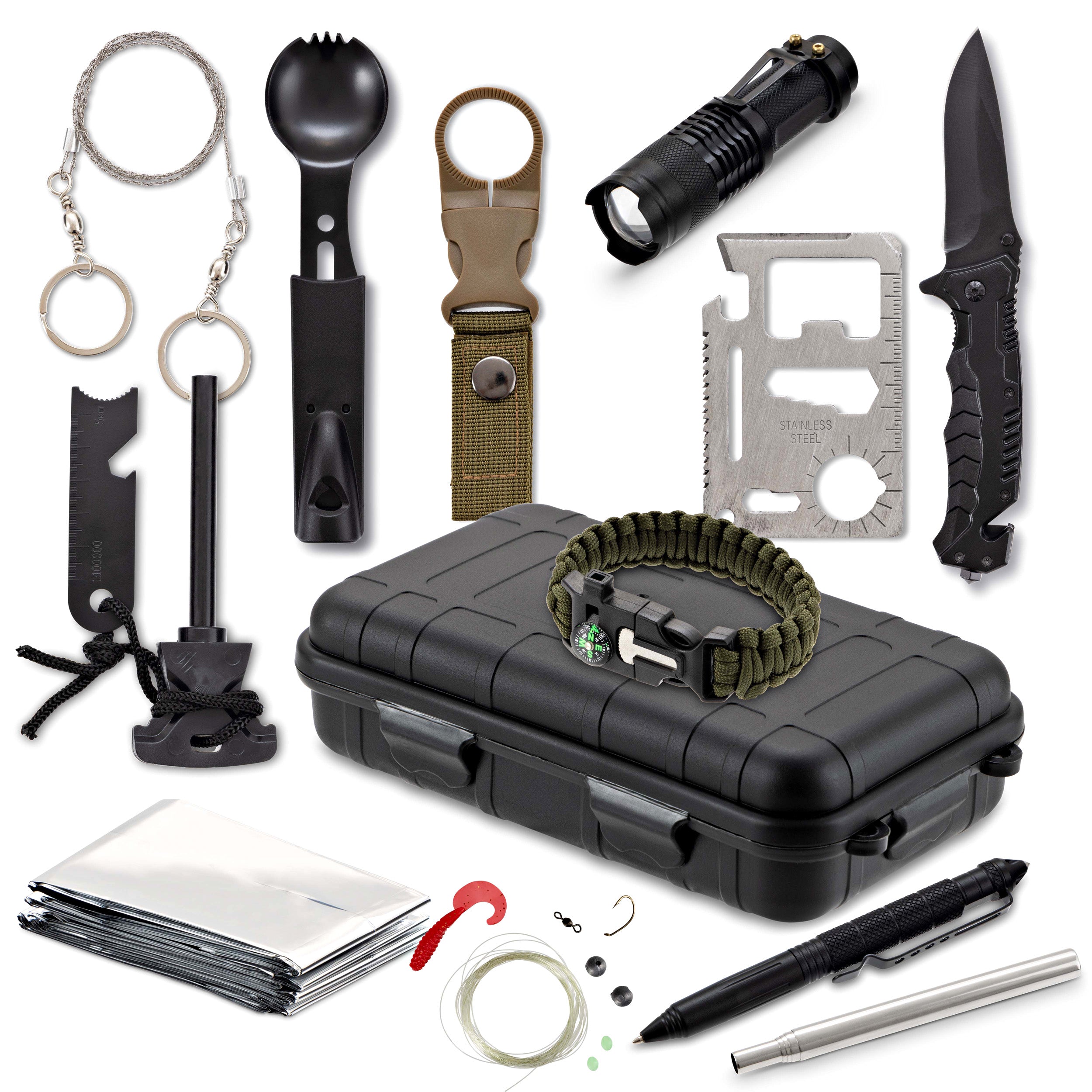 FOSCO - Combat Survival Kit Waterproof - 14 Elements - 469486 BK best price, check availability, buy online with