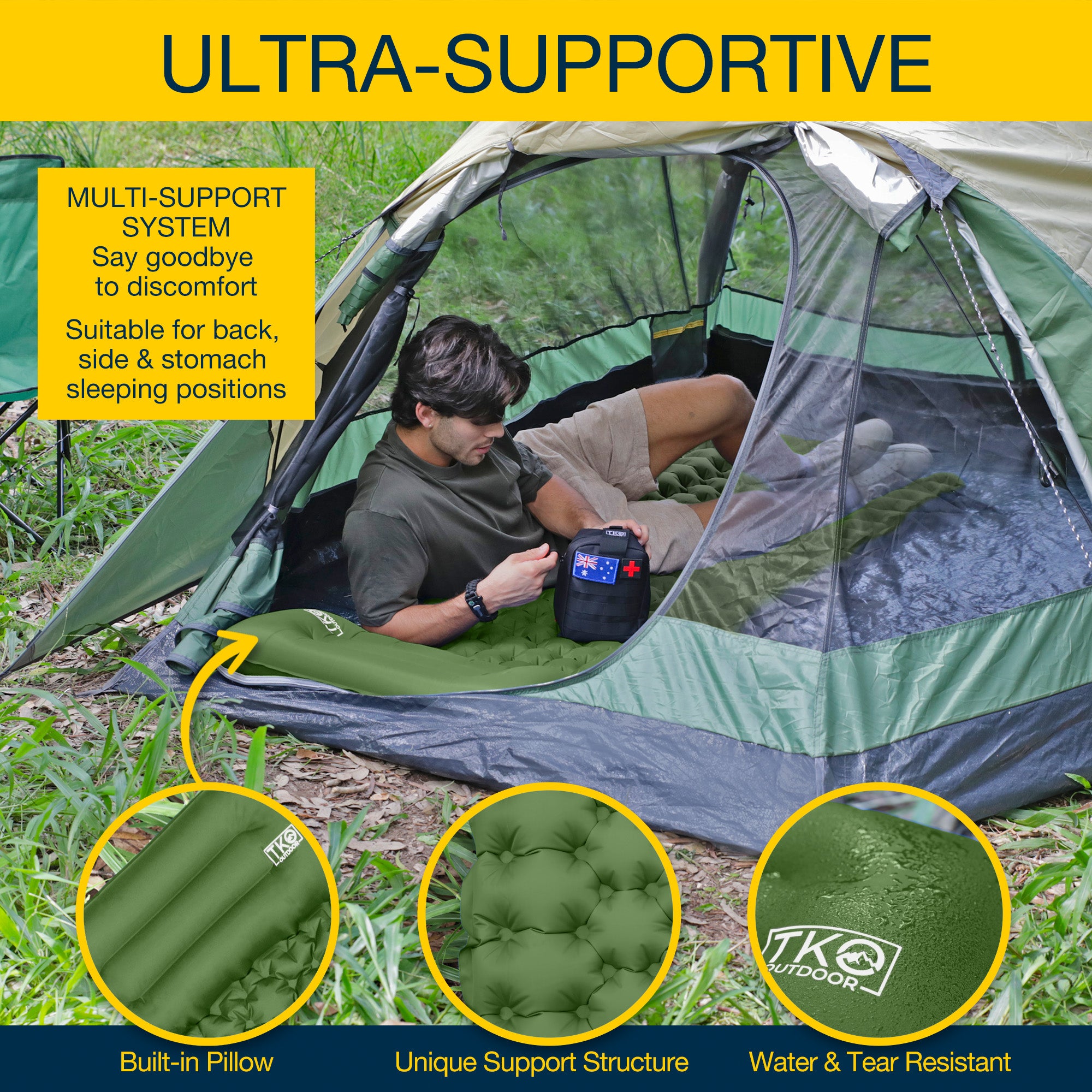 TKO Outdoor Comfort Sleeping Pad - Green