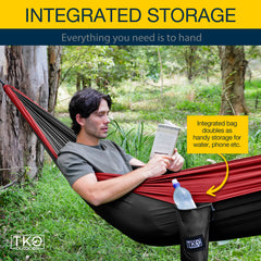 TKO Outdoor Double Camping Hammock - Black