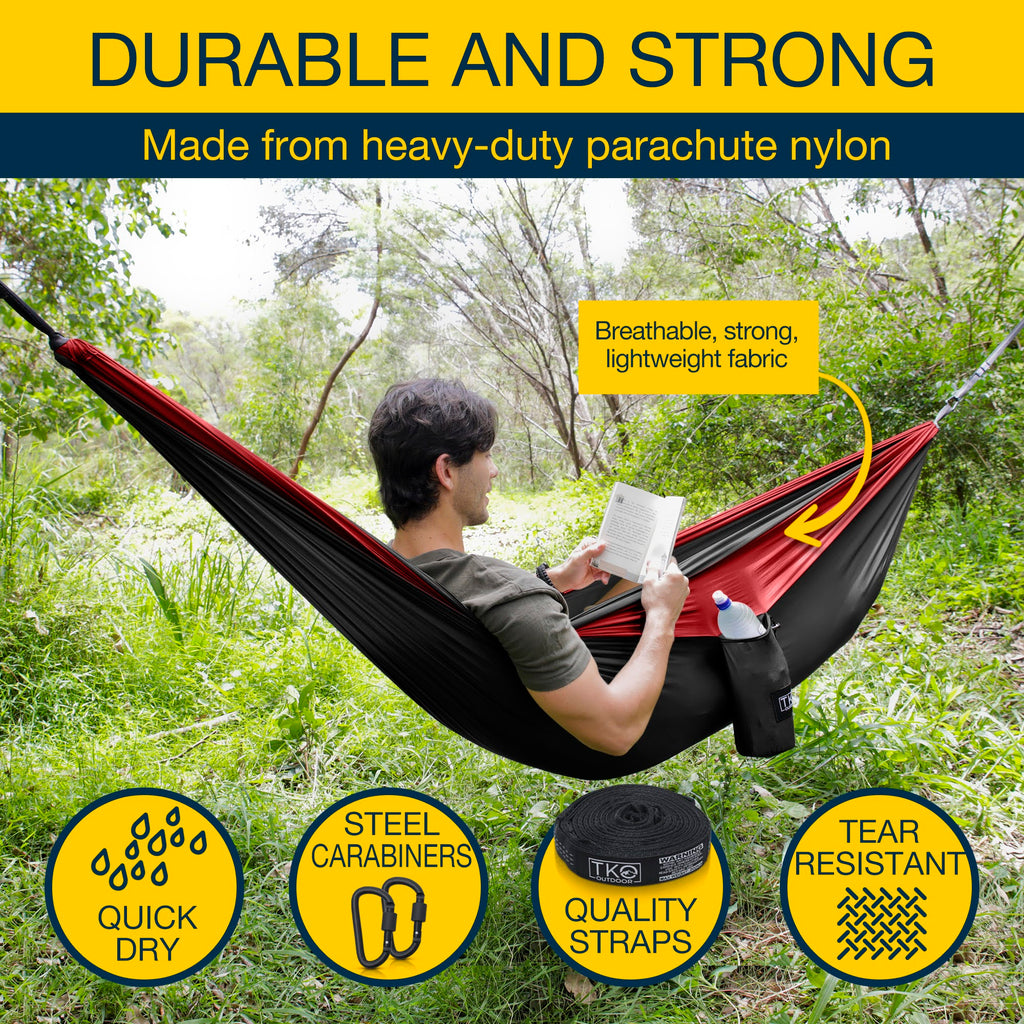 TKO Outdoor Double Camping Hammock Black – TKO Outdoors