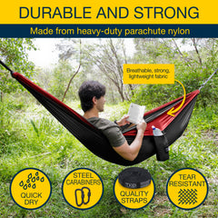 TKO Outdoor Double Camping Hammock - Black