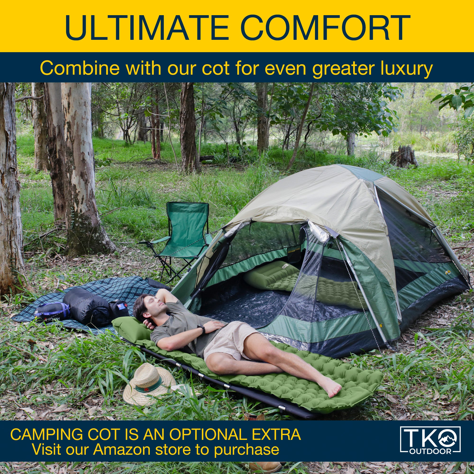 TKO Outdoor Comfort Sleeping Pad - Green