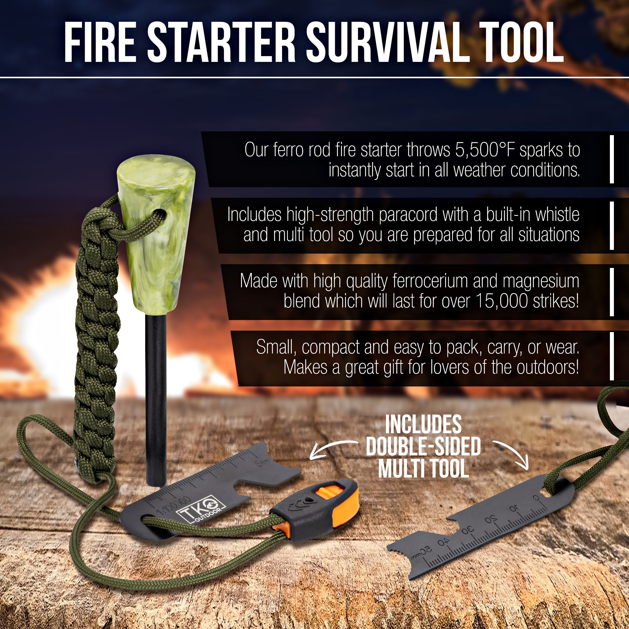 TKO Outdoor Firestarter Kit - Green