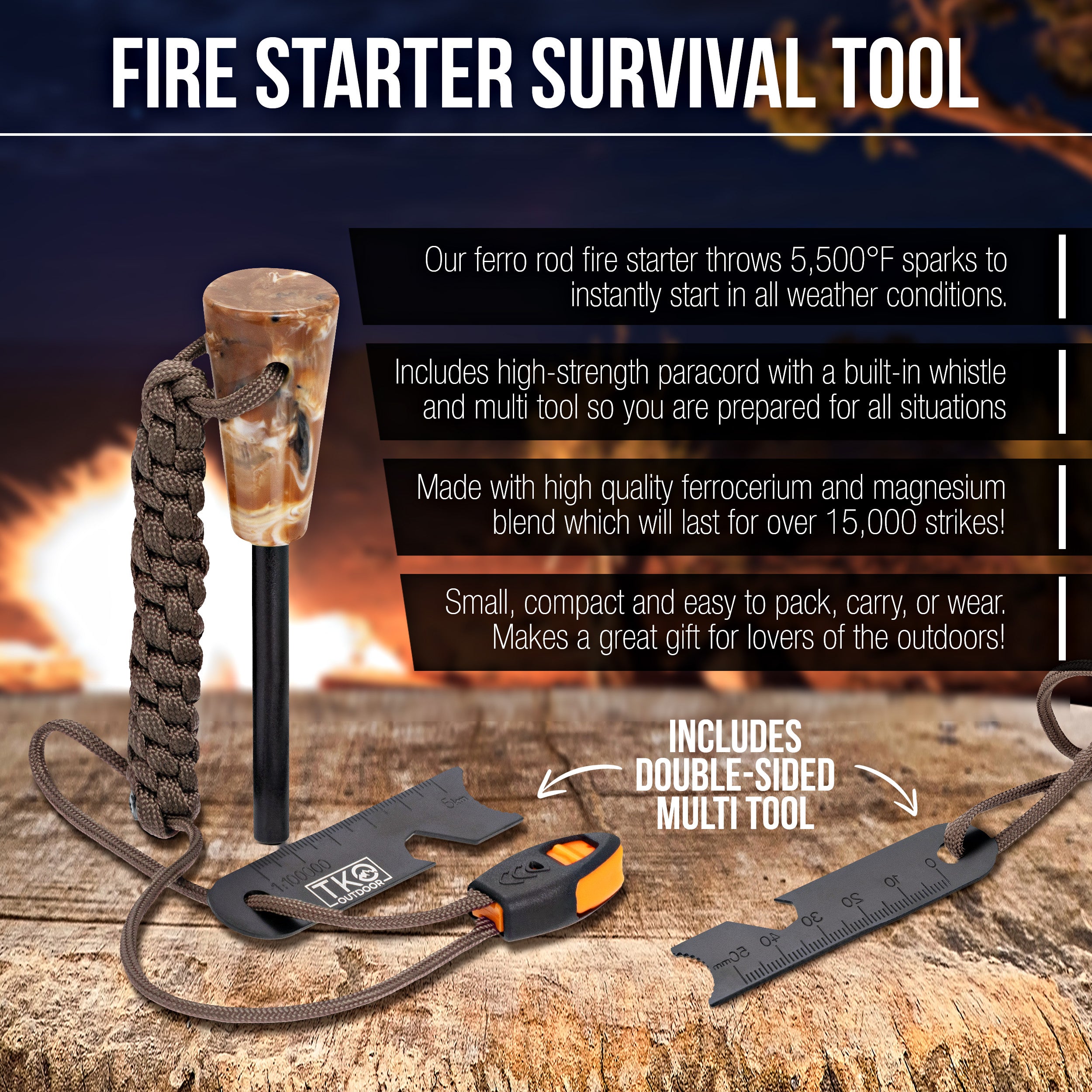 TKO Outdoor Firestarter Kit - Brown