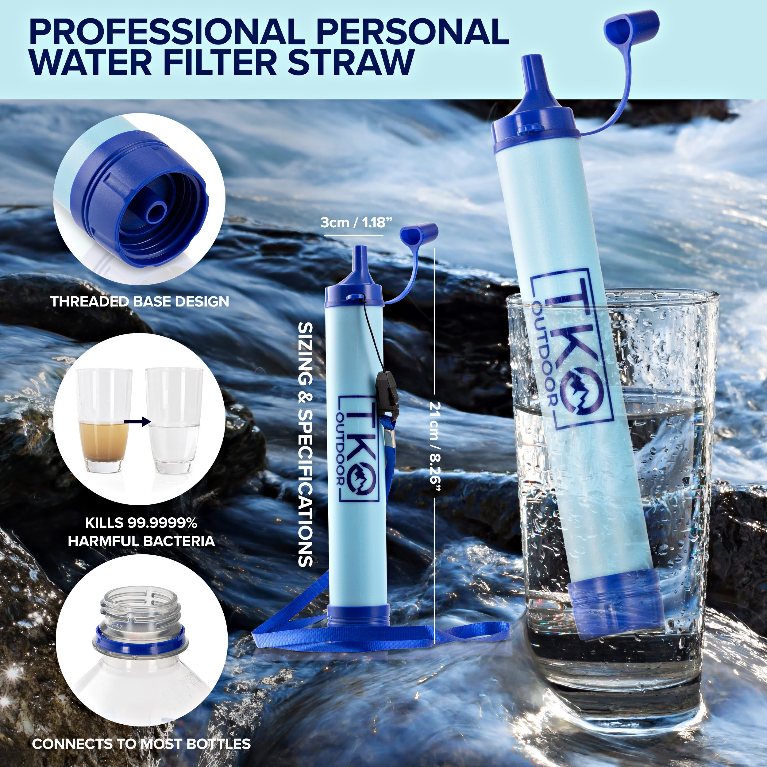 TKO Outdoor Water Filter Straw